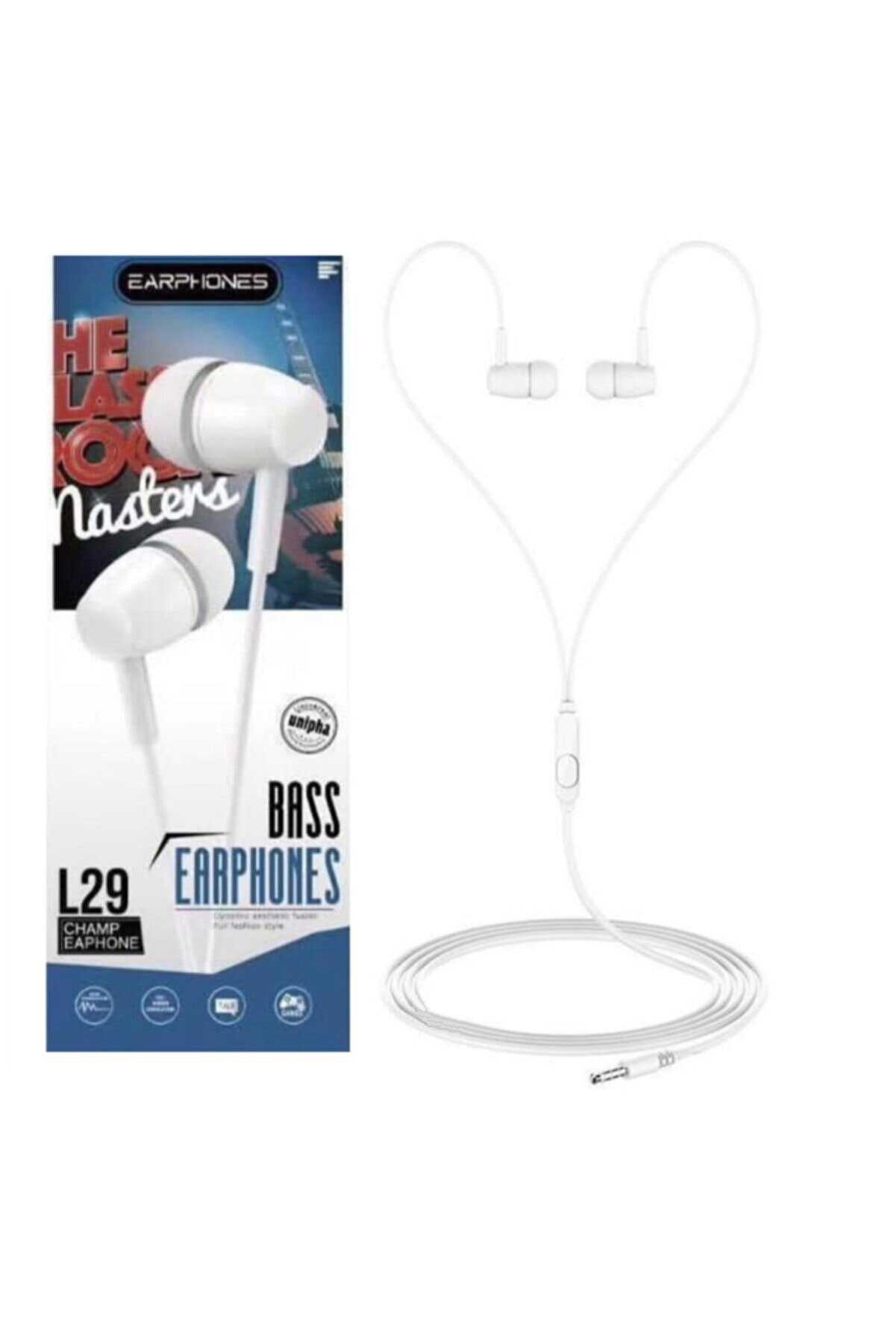 L29 Platoon Bass Earphones Kulaklık Beyaz