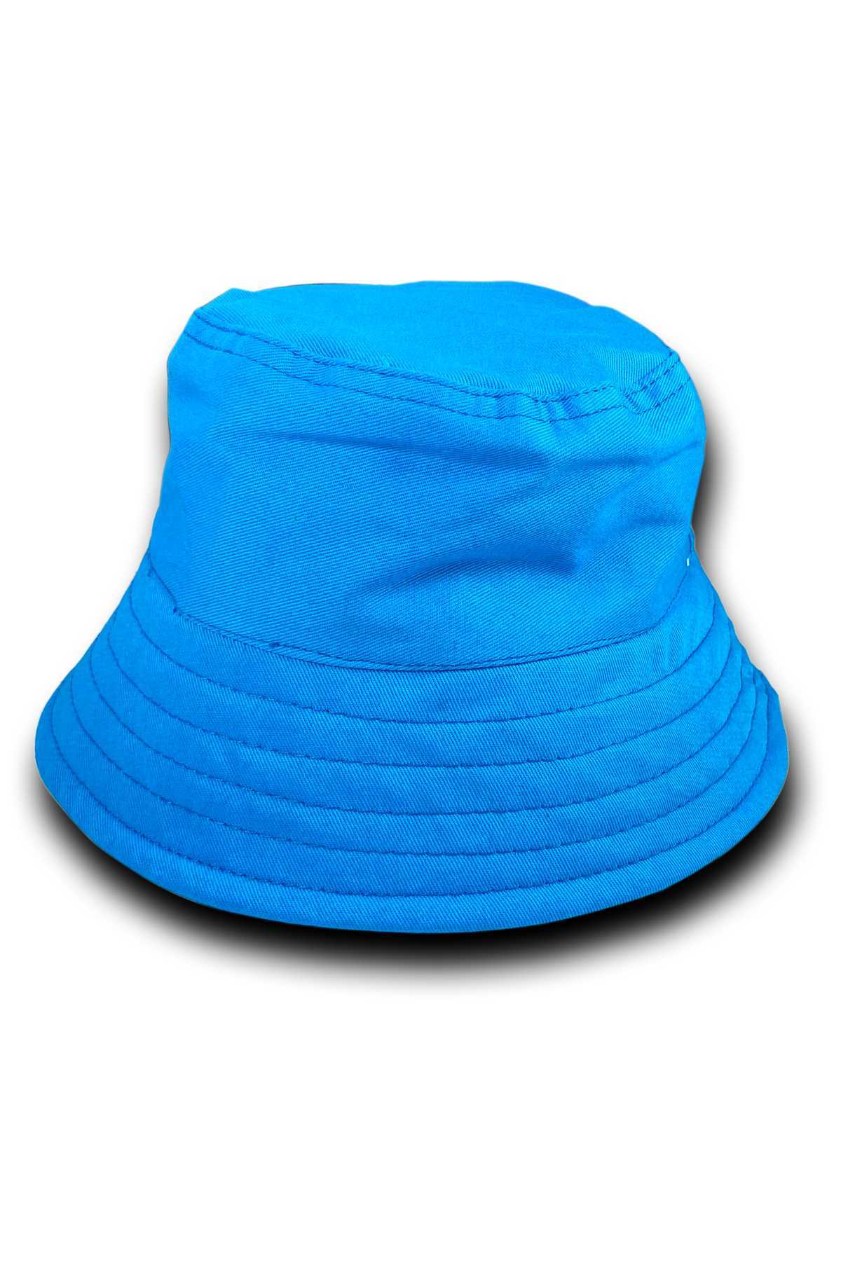 Unisex Kova Şapka Balıkçı Şapka Bucket Hat Mavi