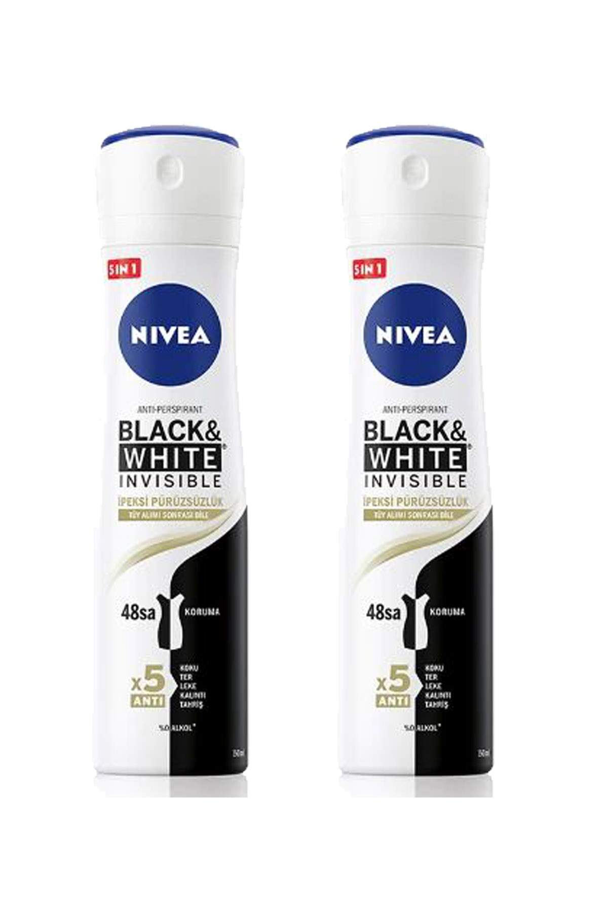 2 Adet Black&White İpeksi Pürüzsüzlük Kadın Deodorant Sprey 150 ml