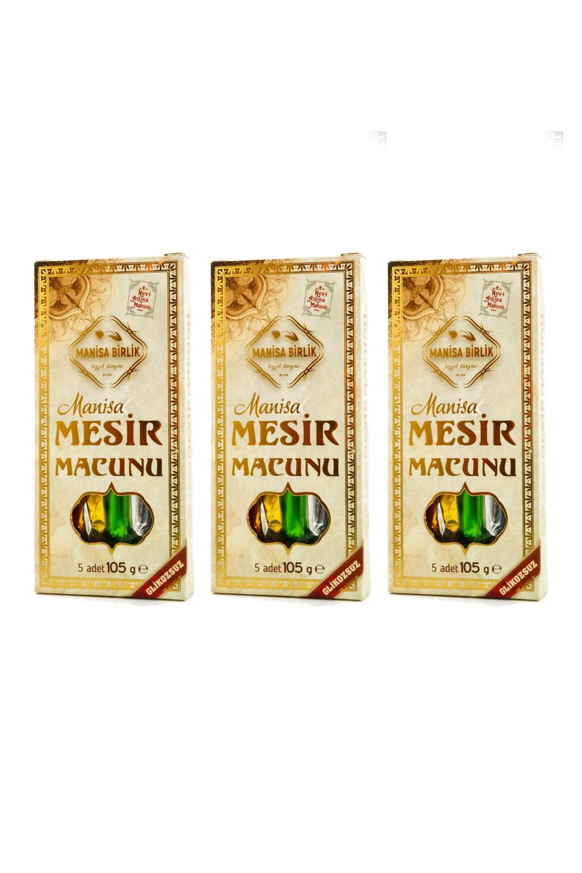 3 'lü Mesir Macunu Glikozsuz 3x5 Adet Çubuk 315 gr