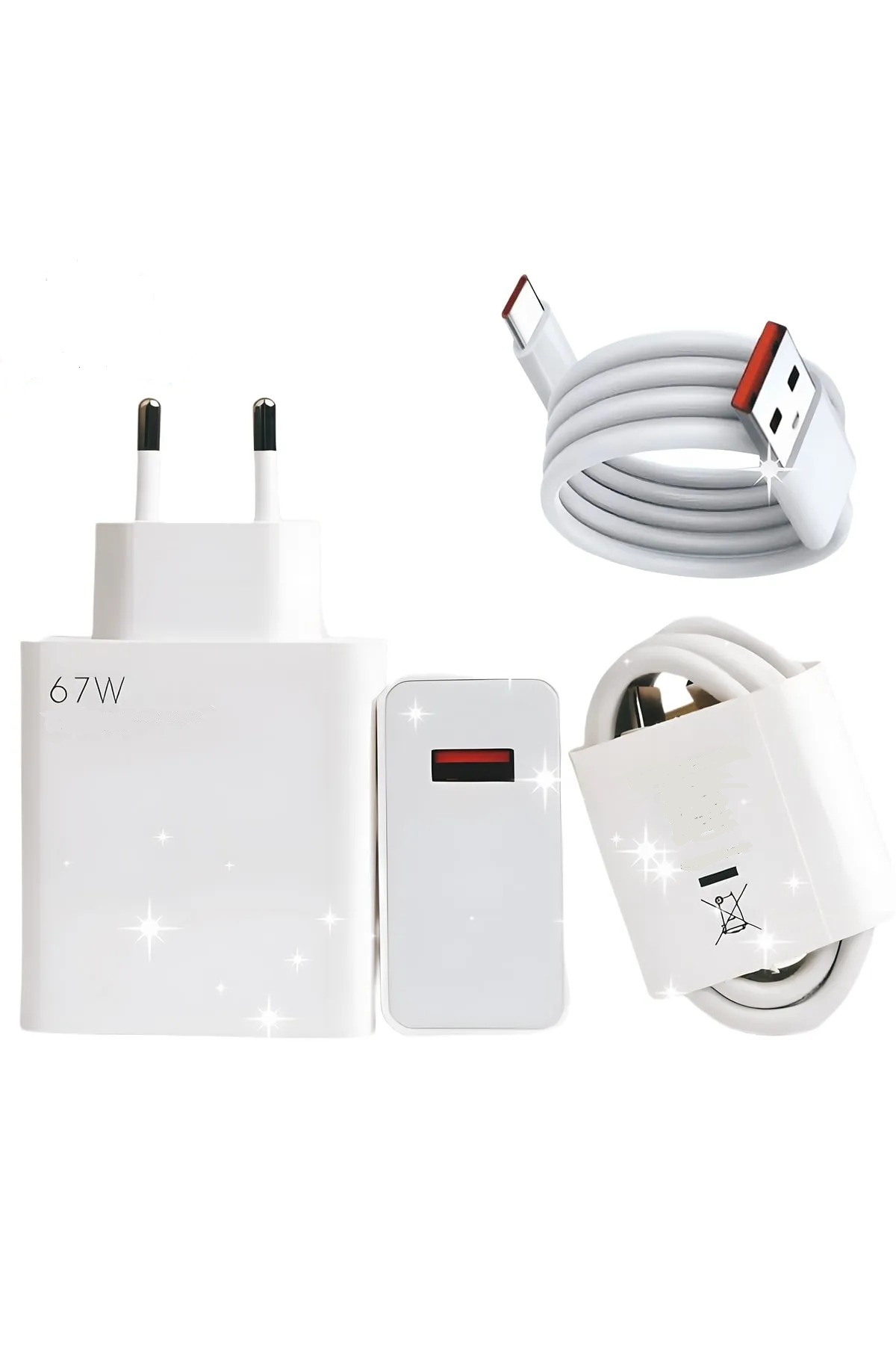 Type-C 67w (Watt) Ultra Hızlı Şarj Aleti Adaptör Kablo Set