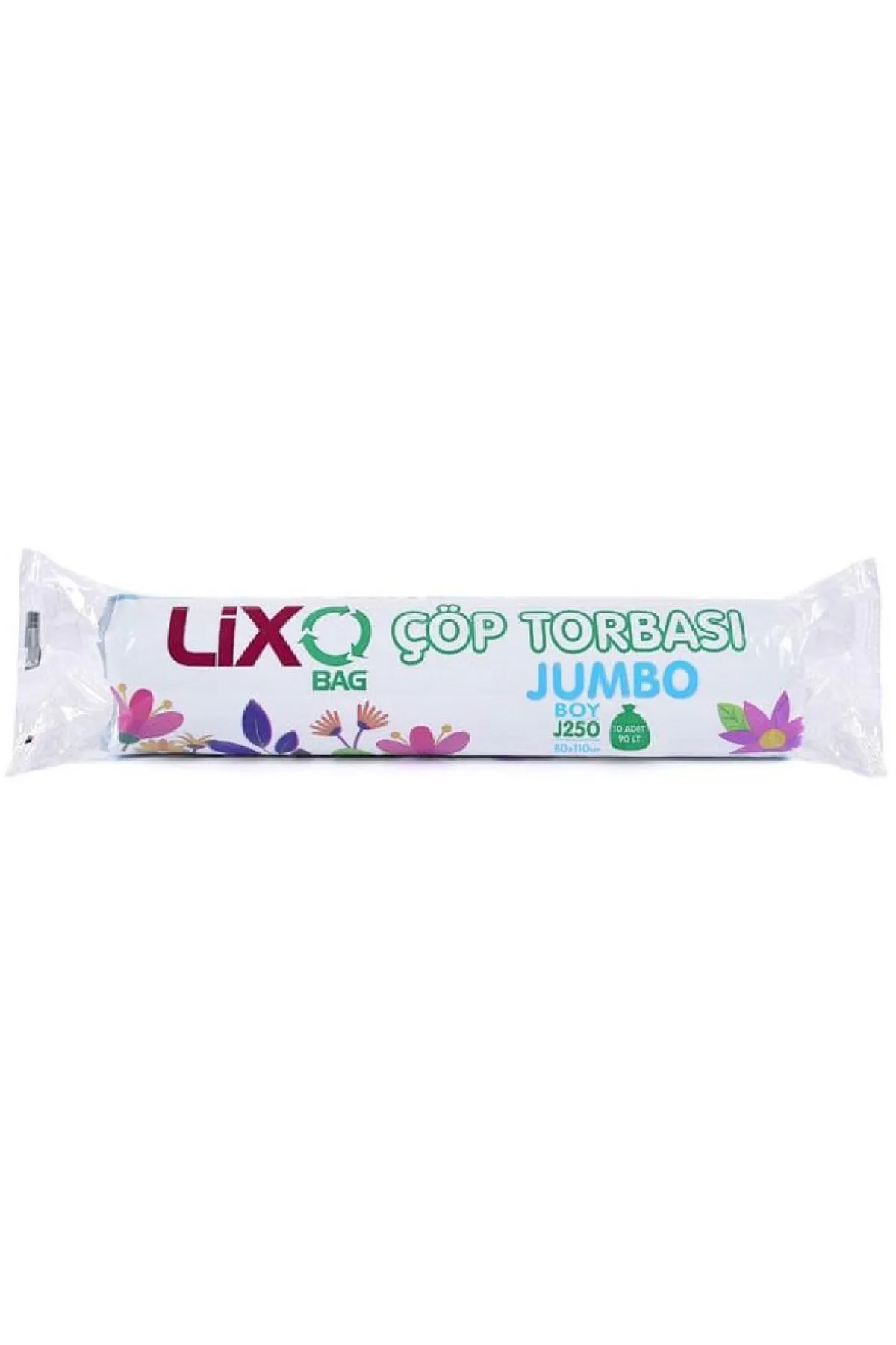 J-250 Jumbo Boy Çöp Torbası 80 x 110 cm 10 Lu Rulo x 1 Paket = 10 Adet (Mavi)