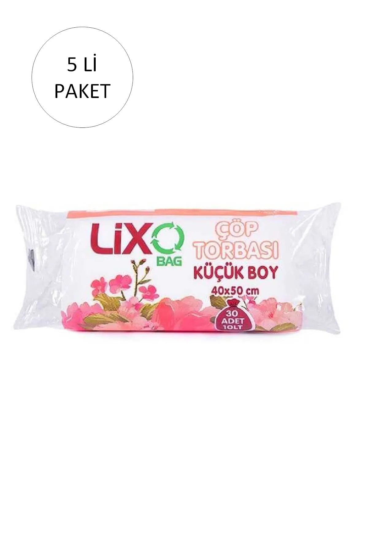 Küçük Boy Çöp Torbası 40 x 50 cm 30 Lu Rulo x 5 Paket = 150 Adet (Şeffaf)