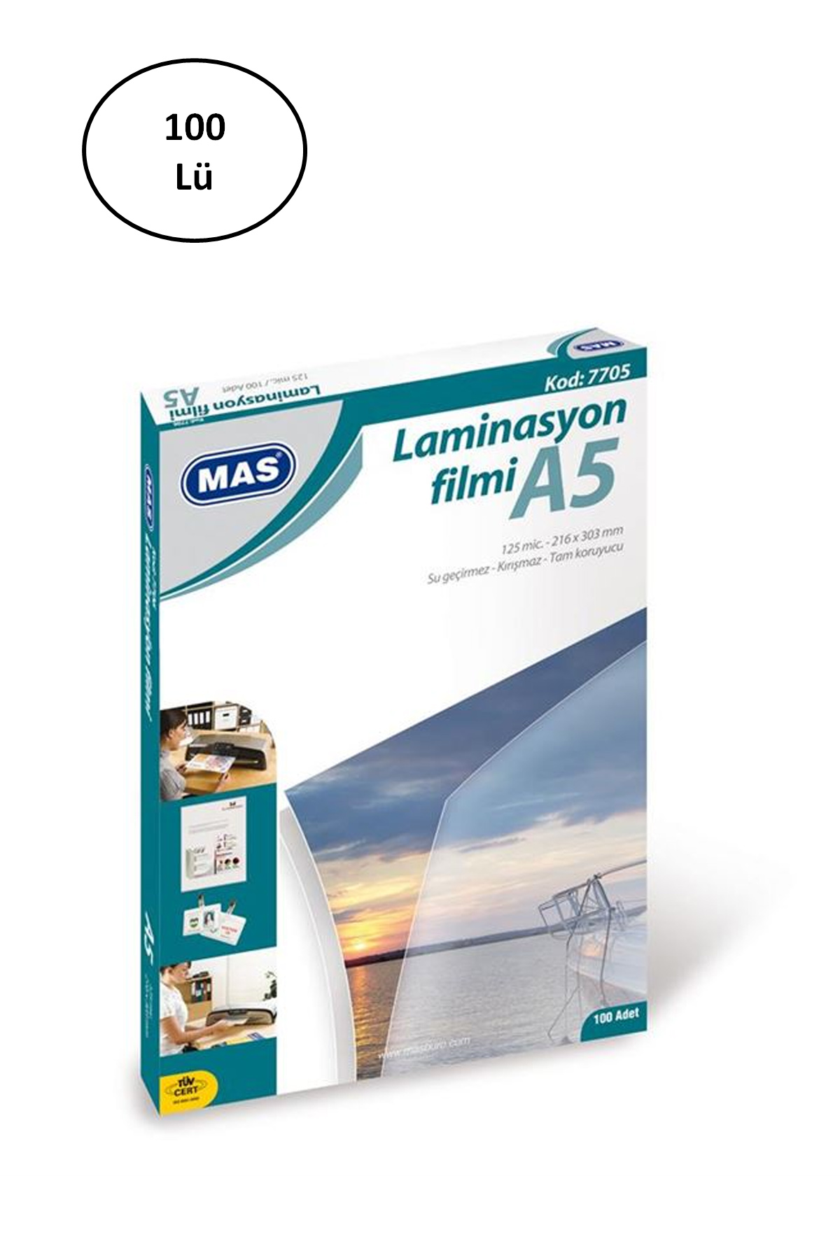 Mas 7705 A5 125 Micron 100 Adet Laminasyon Filmi