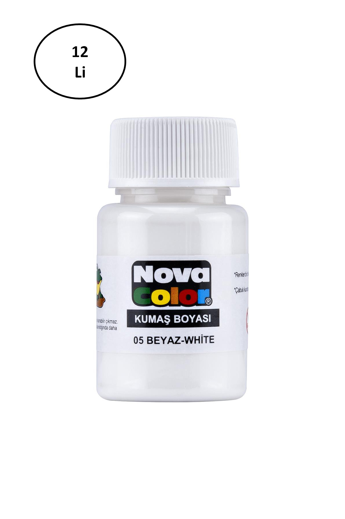 Nova Color Kumaş Boyası Şişe 30 Ml Beyaz 12 Li