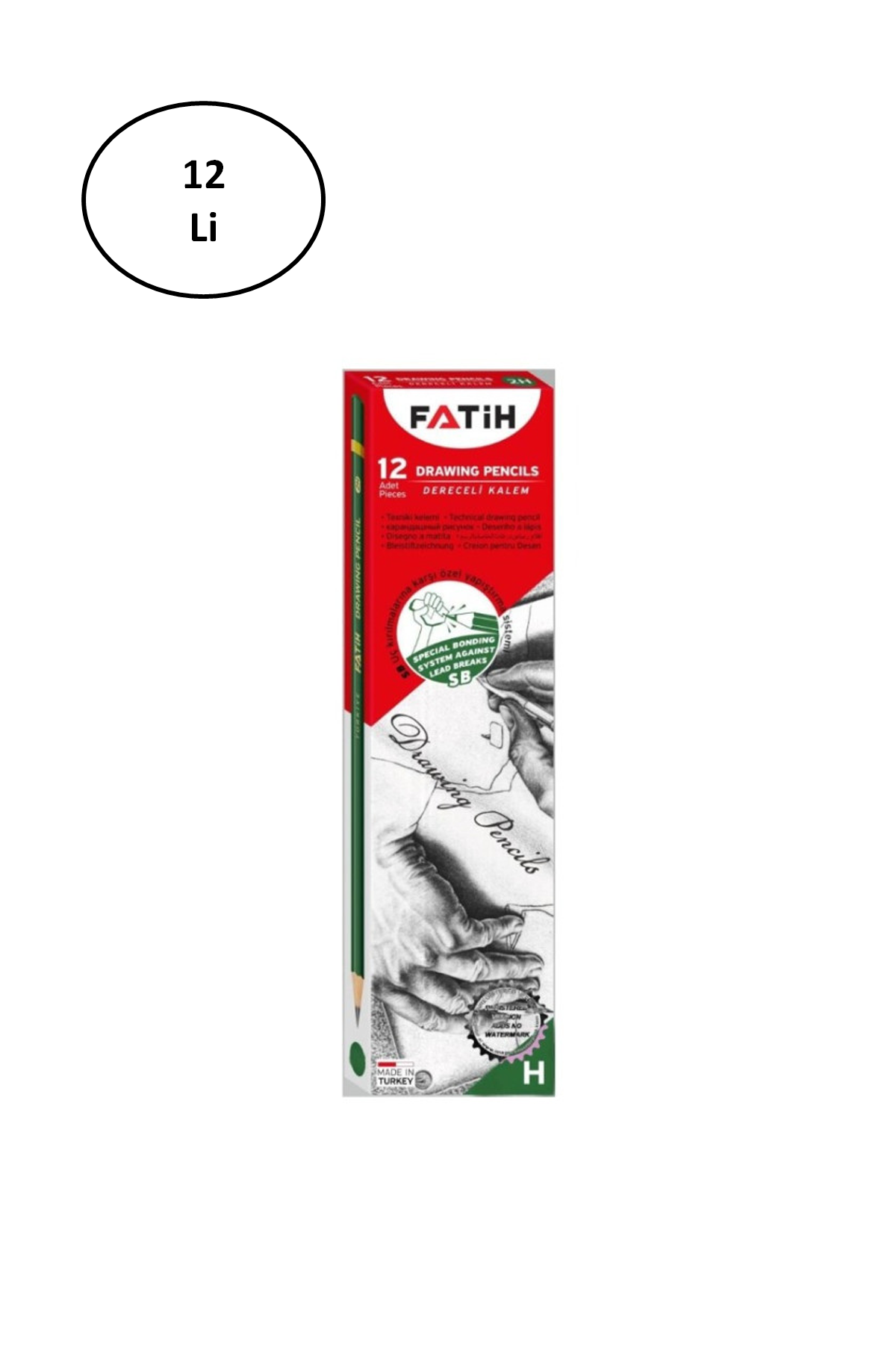 Fatih H Dereceli Kurşun Kalem (12 Li Paket)