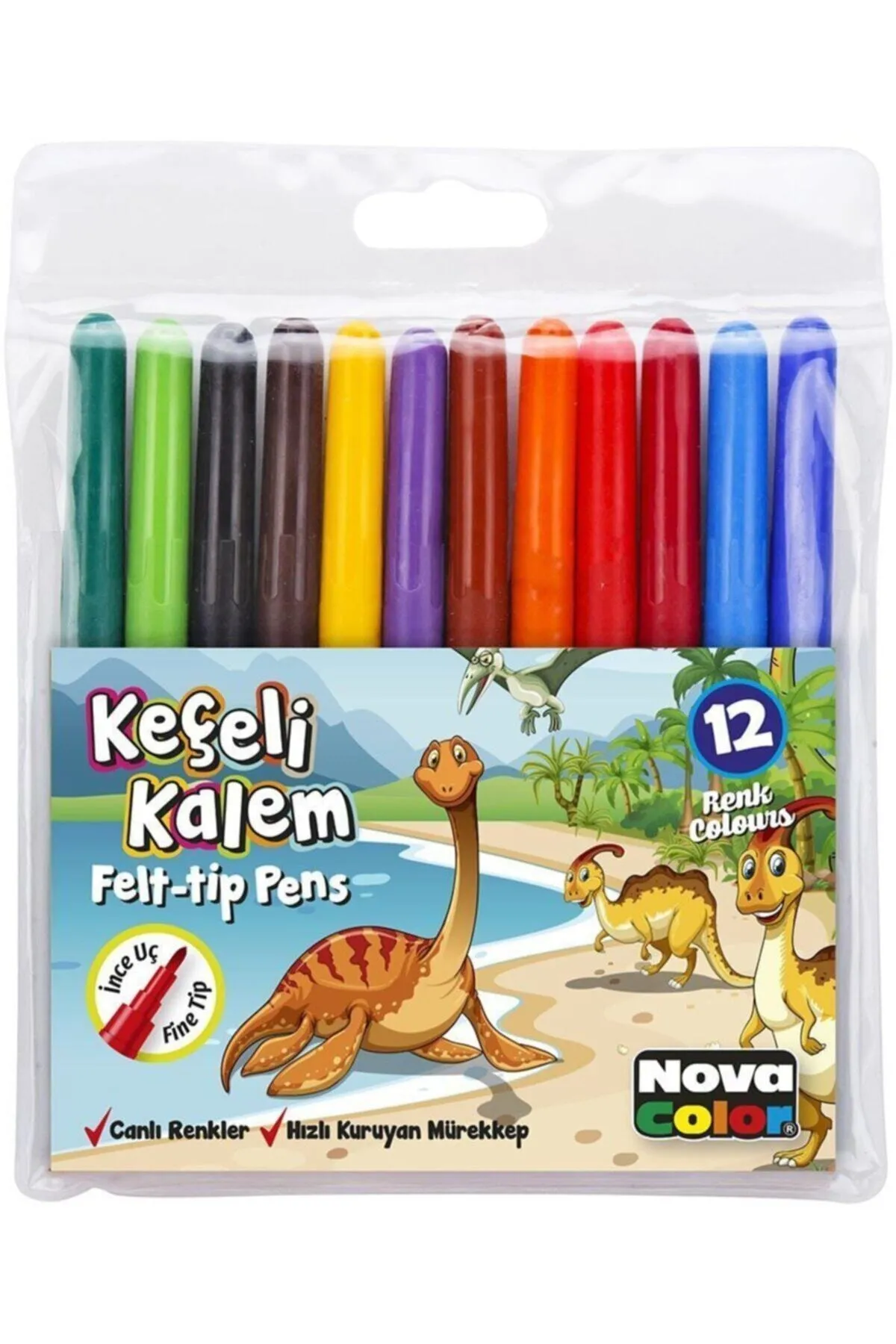 NovaColor Keçeli Kalem 12 Li Set