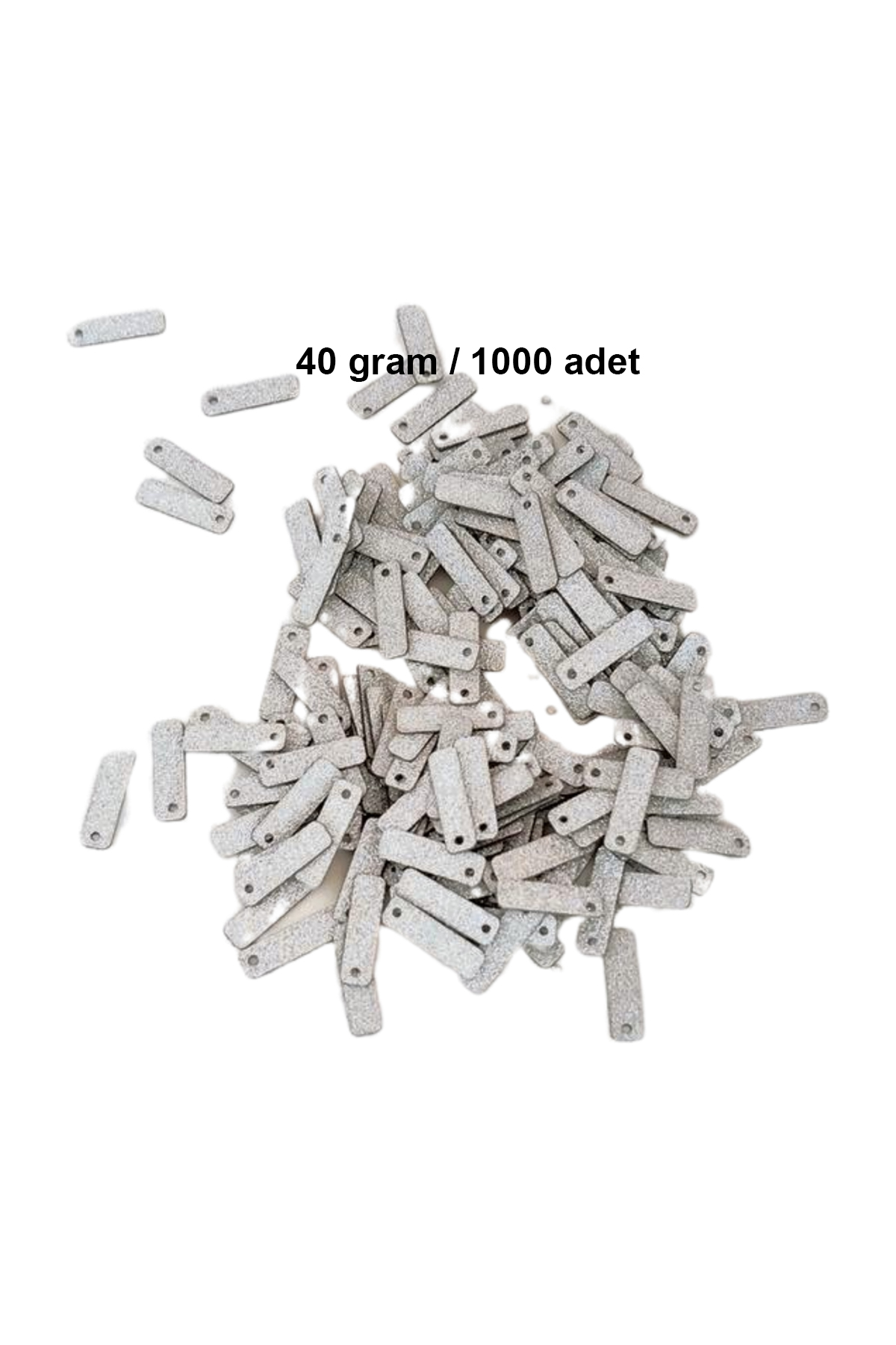 Mat Beyaz 15 x 5 mm Dantel Oya Yazma Halhal Abiye Lazer Kesim Pul 1000 adet / 40 gram