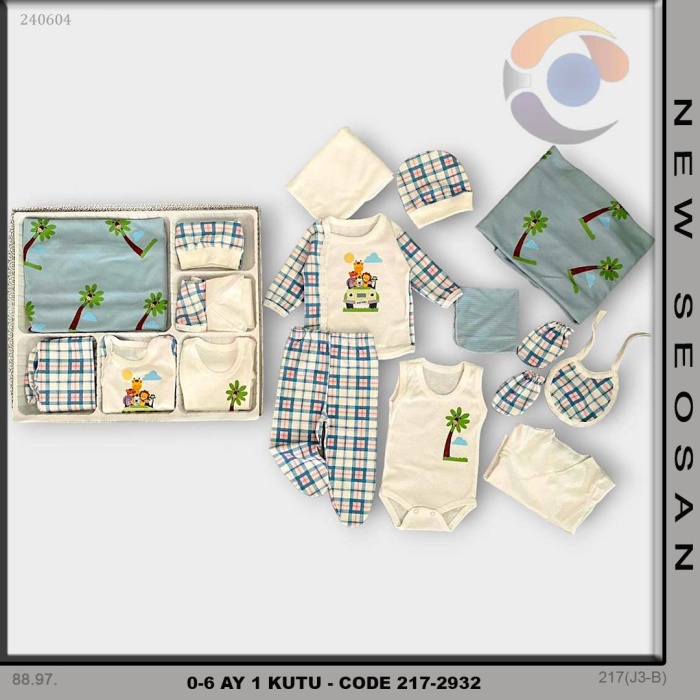 10 PARÇALI YENİDOĞAN BEBEK SETİ , HASTANE ÇIKIŞI UNİSEX 0-6 AY 1 KUTU
