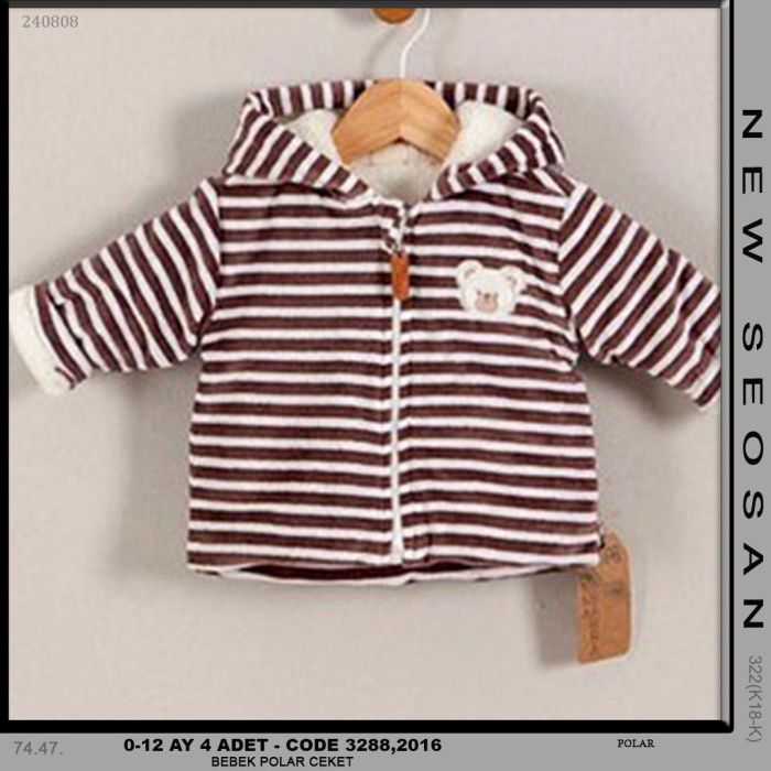 BEBEK POLAR CEKET UNISEX 0-12 AY 4 ADET