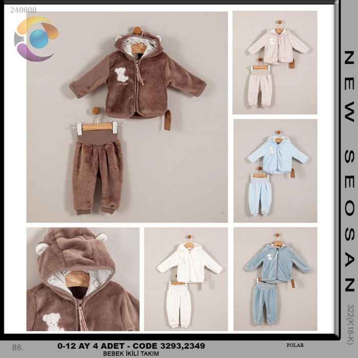 BEBEK İKİLİ TAKIM UNISEX 0-12 AY 4 ADET