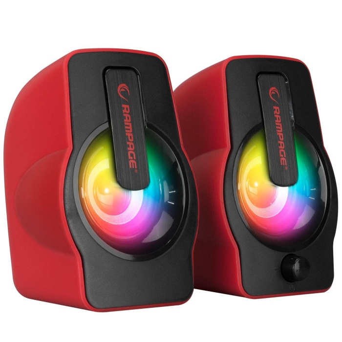 Rampage RMS-G7 FALSETTO 2.0 6 Watt RGB Ledli Kırmızı Multimedia Gaming USB Speaker