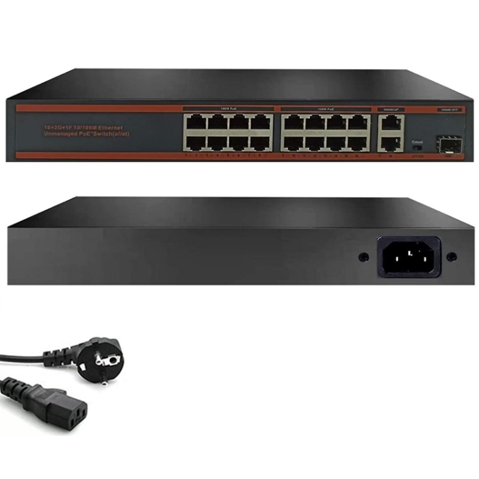 Gıgabıt 16 Port+3+SFP Poe Ethernet Swıtch 200W 10/100/1000 Mbps