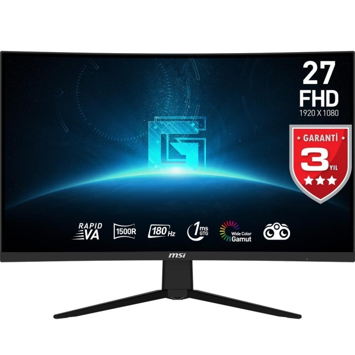 MSI G27C4X 27 250Hz 1ms HDMI DP FreeSync Premium FHD VA Curved Gaming Monitör