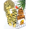 3-6-9-12 Ay Pooh Desenli Zebra Çizgili Şapkalı Sweatli 3lü Kız Erkek Bebek Tulumu(sarı)