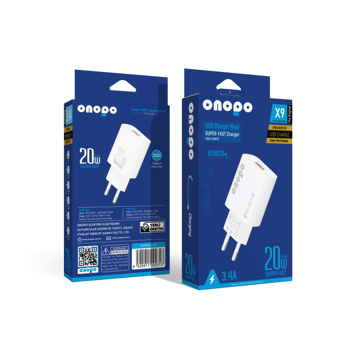 onopo 3.4A Usb Girişli Hızlı Şarj Adaptörü - X9