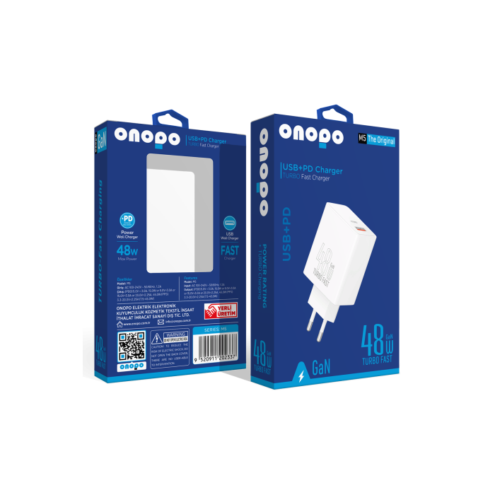 onopo 48w Type-c Ve Usb Girişli Turbu Şarj Adaptörü Başlığı - M5