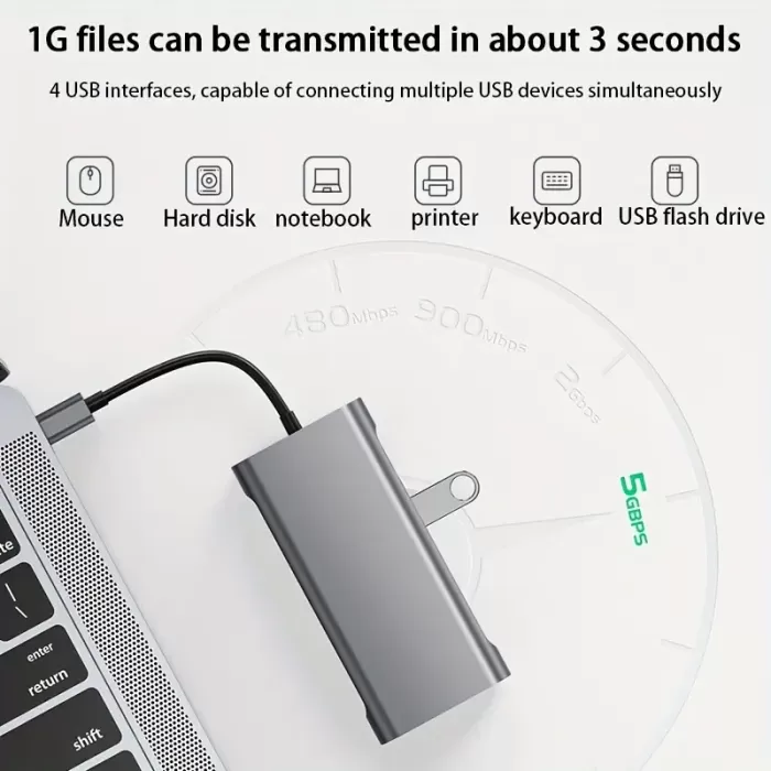 MacBook & Windows Dizüstü Bilgisayarlar için 11li USB-C Hub - Çift SD/TF Kart Yuvaları, HDTV, VGA, Ethernet ve Güç Dağıtım Genişletme Tabanı, Dizüstü Bilgisayar Genişletme Hub | Modern Aksesuar | Dayanıklı Alüminyum Gövde