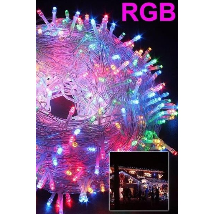  10 Metre 100 Ledli 8 Fonksiyonlu Karışık Renkli RGB Led Lamba