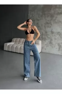 Bol Paça Jeans Pantalon - Mavi