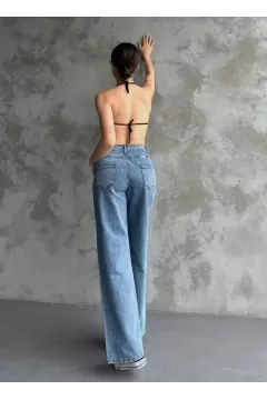 Bol Paça Jeans Pantalon - Mavi