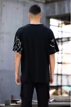 Baskılı Oversize T-Shirt - Siyah