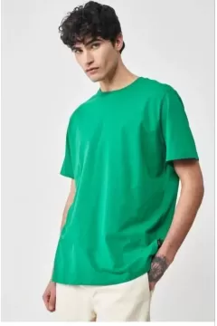 Düz Overfit Oversize T-shirt - Yeşil