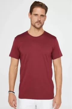 Düz Overfit Oversize T-shirt - Bordo