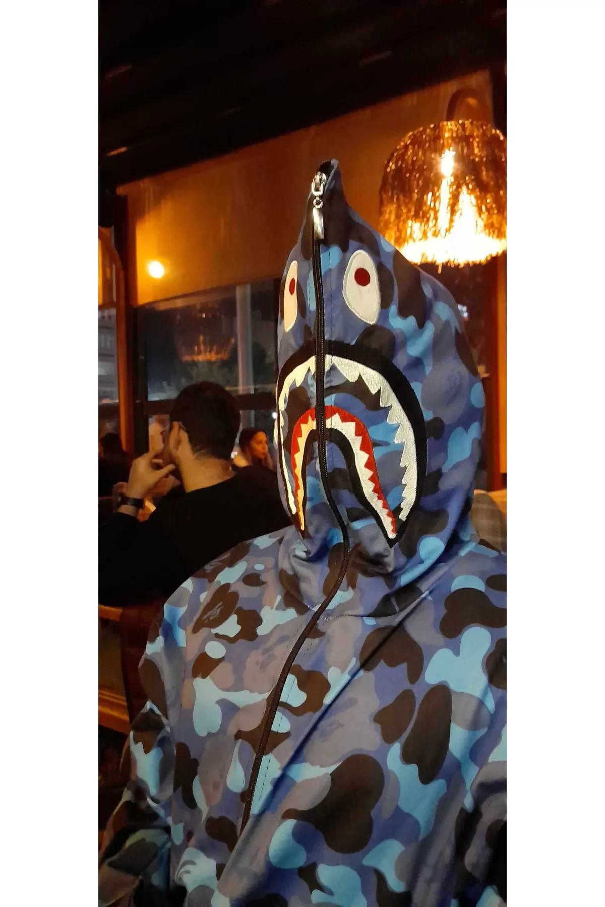 Unisex Pubg Bape x Shark Hoodie - Mavi