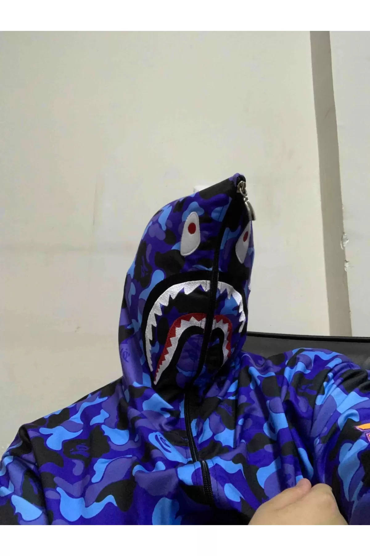 Unisex Pubg Bape x Shark Hoodie - Mavi