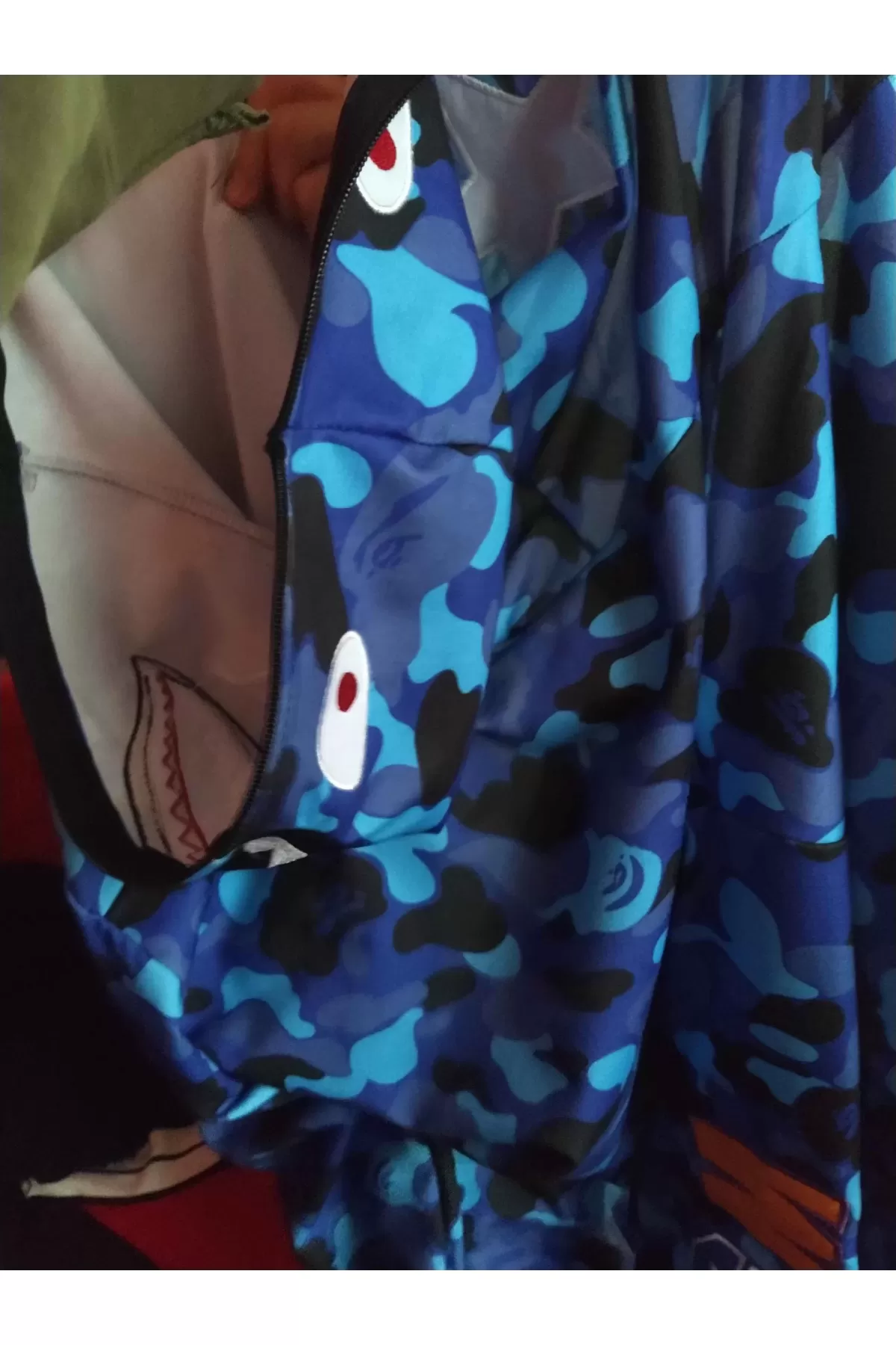 Unisex Pubg Bape x Shark Hoodie - Mavi