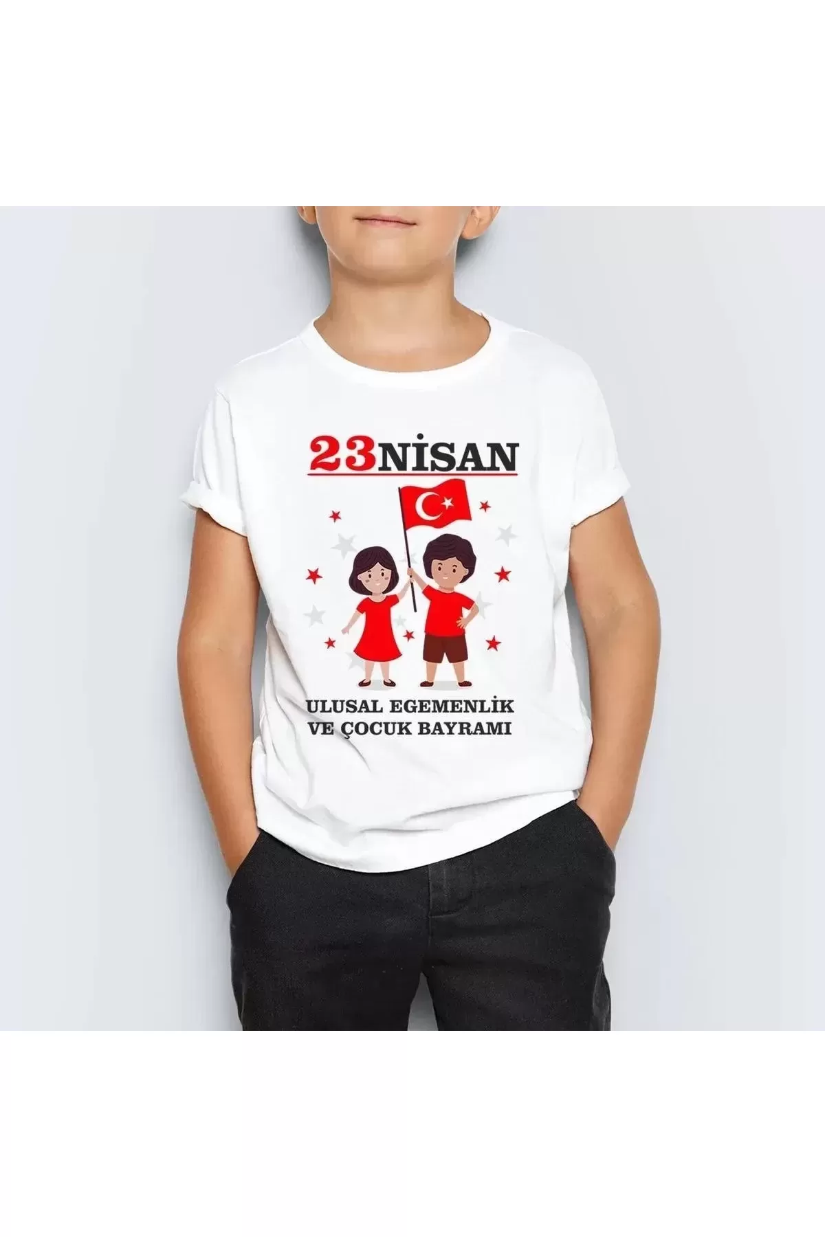 Unisex Çocuk Baskılı T-Shirt - Beyaz