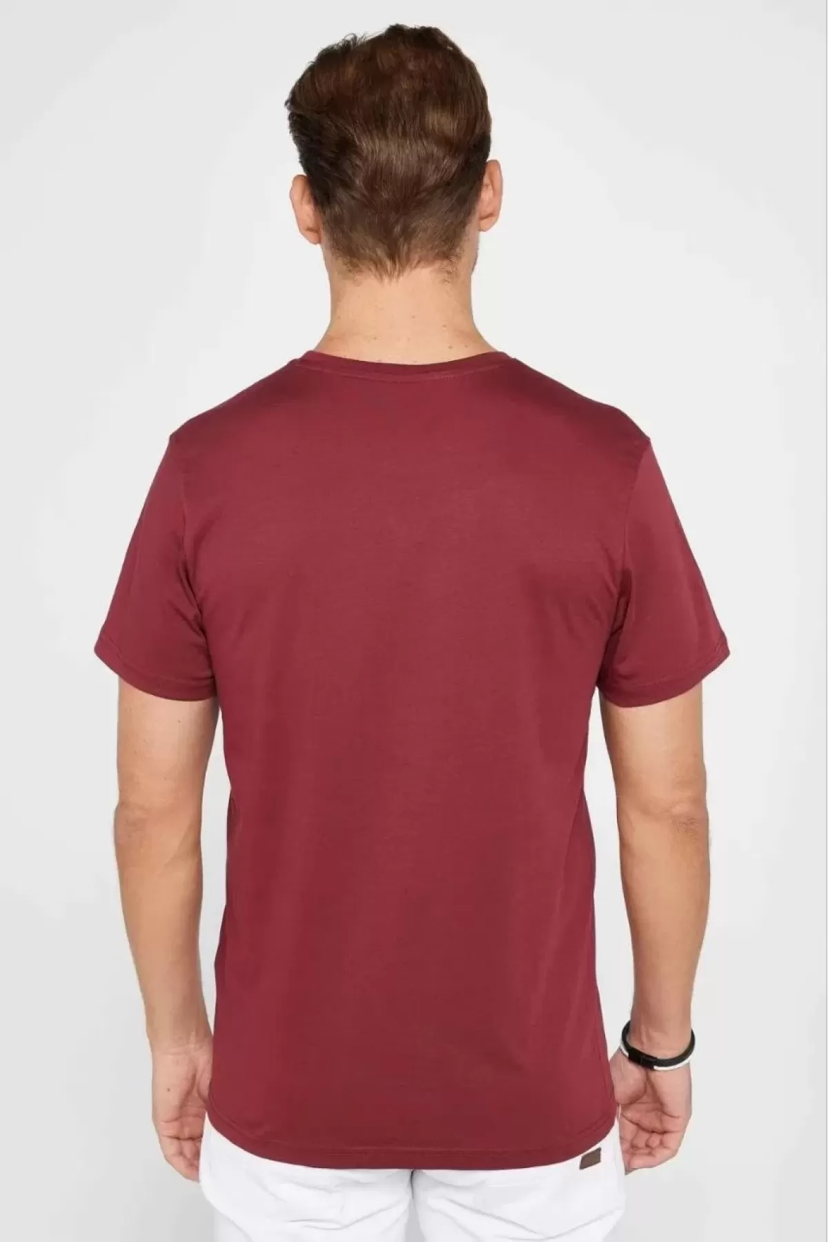 Düz Overfit Oversize T-shirt - Bordo