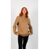 3 İplik Kahverengi Unisex Fermuarlı Sweatshirt