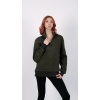 3 İplik Yeşil Renk Unisex Fermuarlı  Sweatshirt