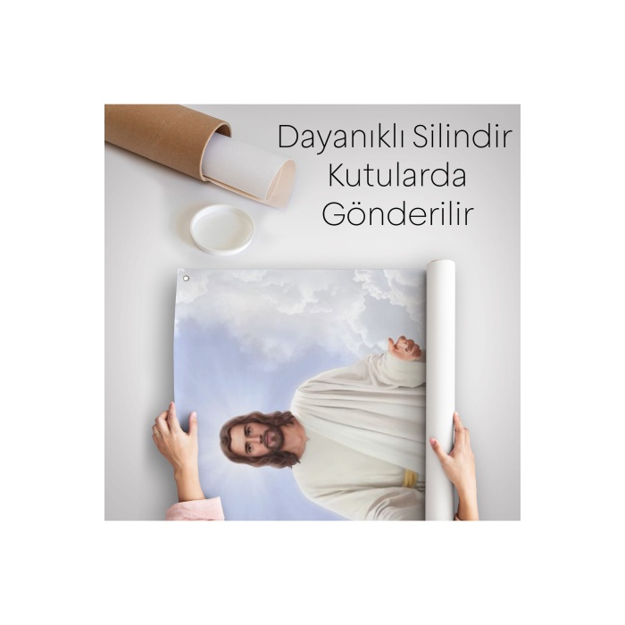 Rab İsa Bulutlarda Göründü, Kilise Hediyesi Hristiyan Duvar Örtüsü - Halısı-5289
