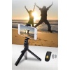 BUFFER® Sabitlenebilir Cep Telefon Tutucu  Ayarlanabilir Taşınabilir 3 Ayaklı Tripod Selfie Çubuğu