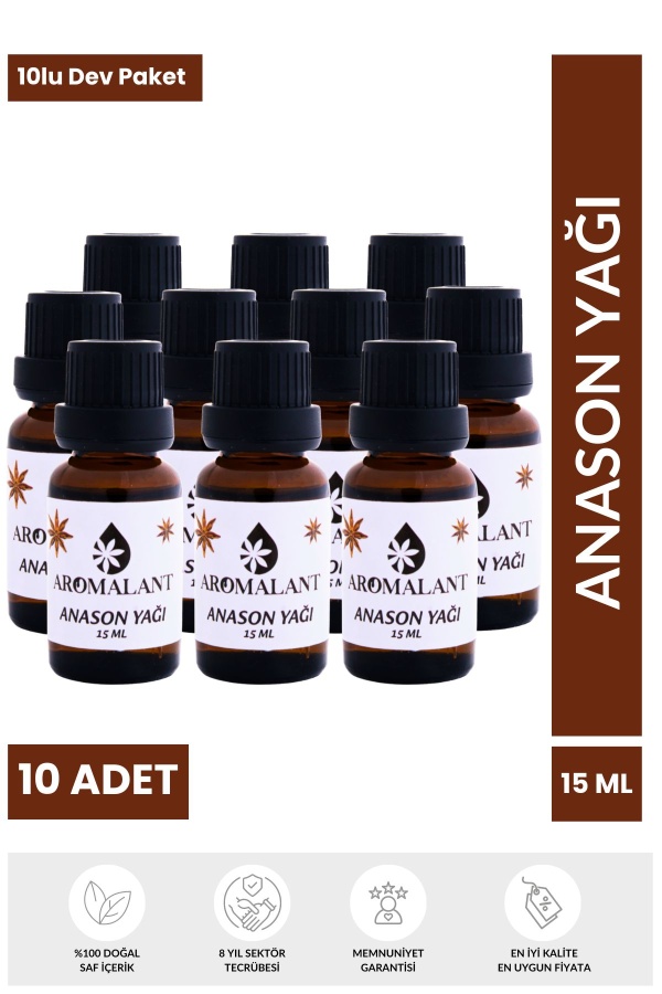 Saf Anason Yağı 15 ml X 10 Adet - 5L Uyumlu - Hediye Kit