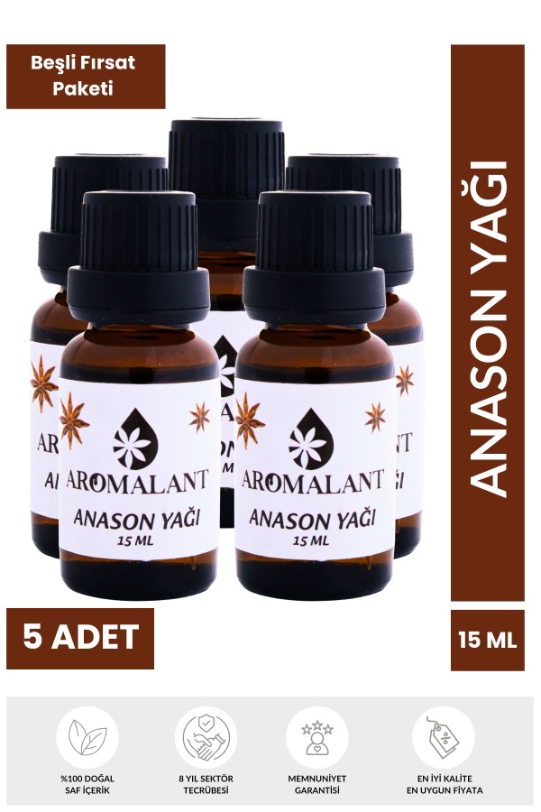 Saf Anason Yağı 15 ml X 5 Adet Hediye Kit (25LT Uyumlu)