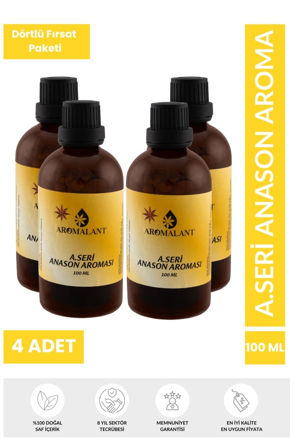 4lü Set Altın Seri Anason Yağı - Hazır Karışım Altın Seri Kiti 100 ml (20 LİTREYE UYUMLU)