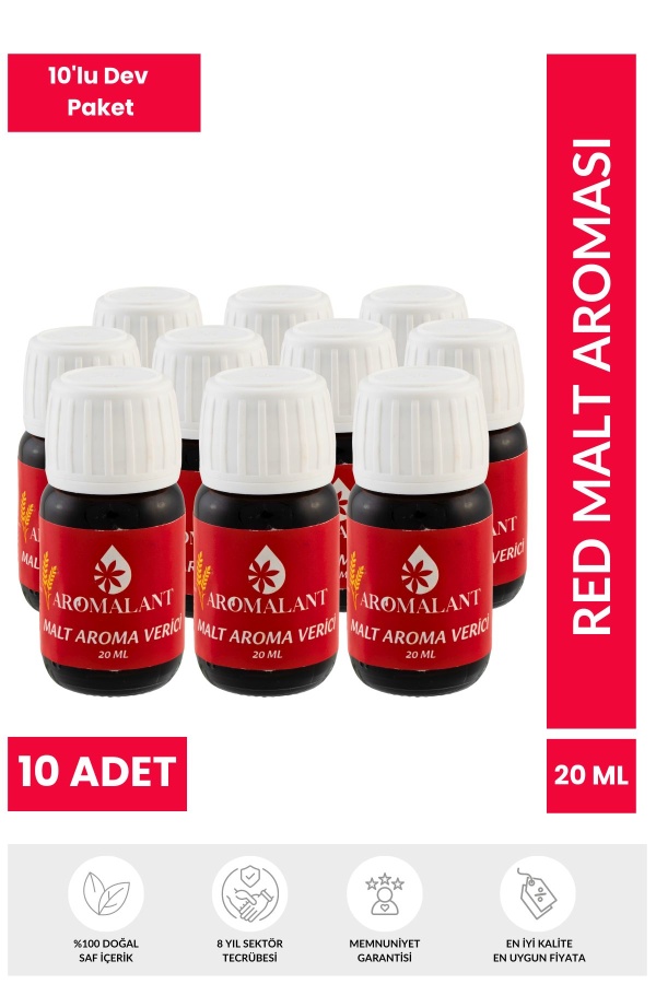 10lu 20ML Red Hazır Karışım Kırmızı Malt Kiti - Red Hazır Karışım Malt Aroması (2L Uyumlu)