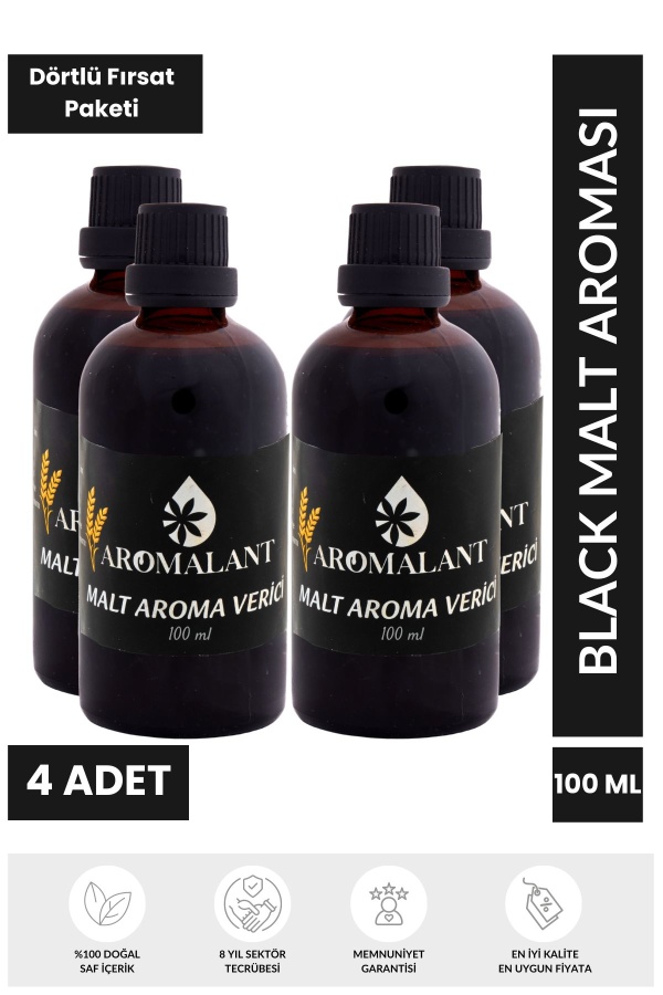 4lü 100ML Black Hazır Karışım Kırmızı Malt Kiti - Siyah Hazır Karışım Malt Aroması