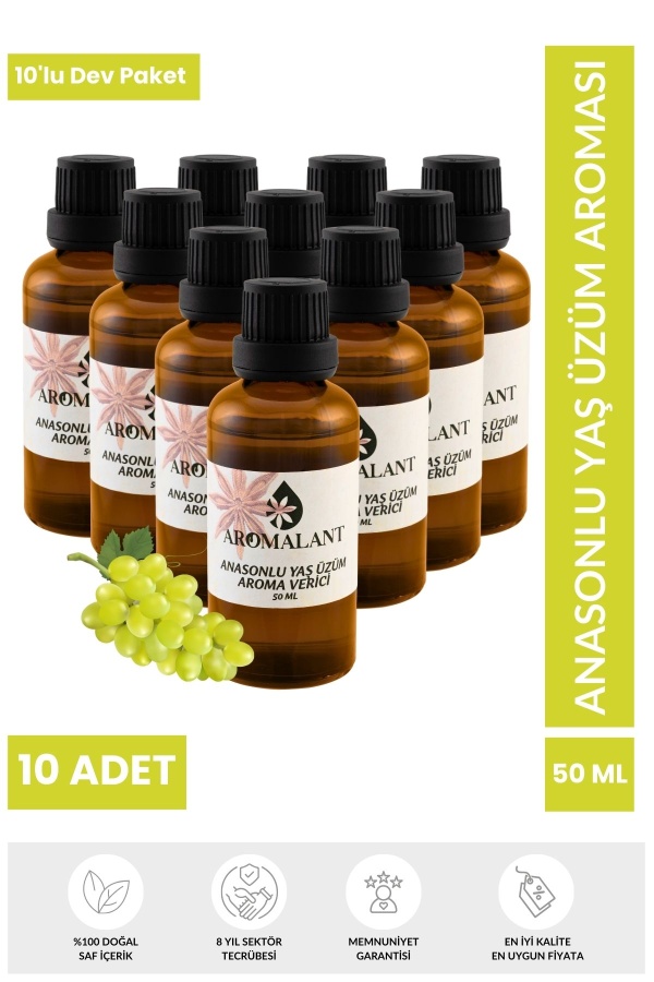 10lu Anasonlu Yaş Üzüm Aroma Verici 10 x 50ml