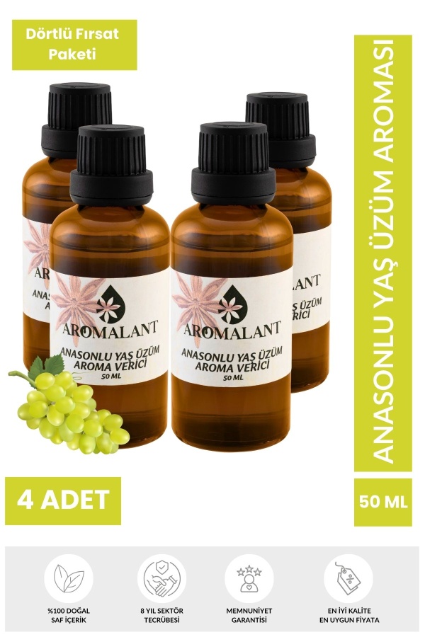 4lü Anasonlu Yaş Üzüm Aroma Verici 4 x 50ml