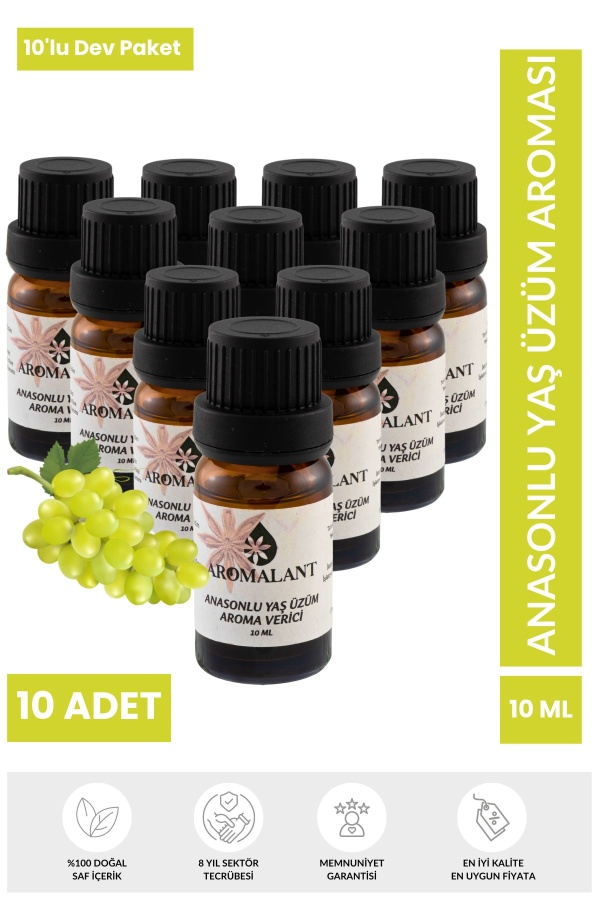 10lu Anasonlu Yaş Üzüm Aroma Verici 10 x 10ml