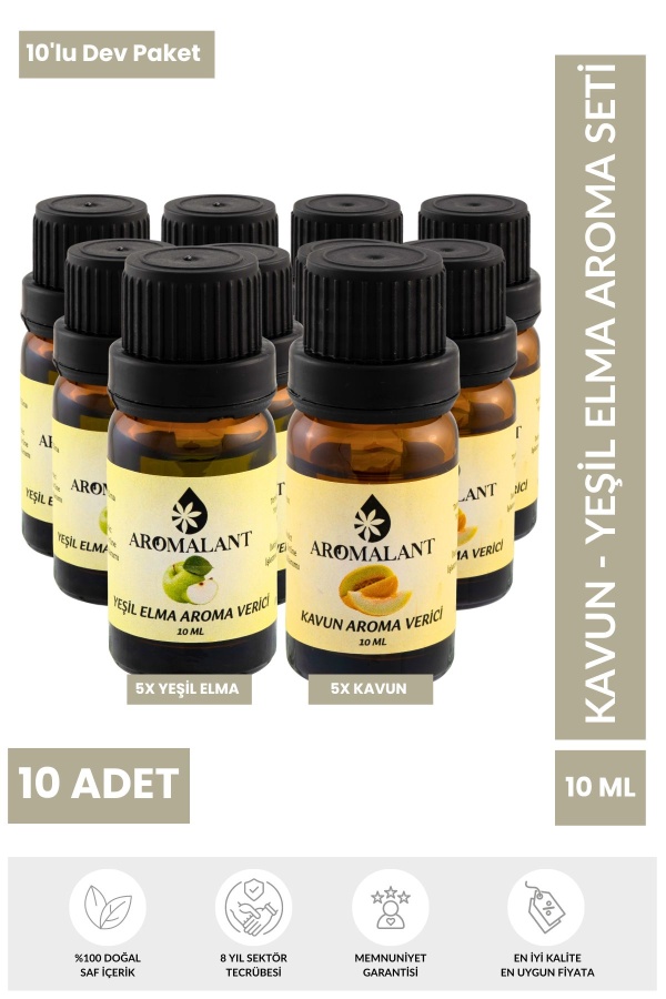 10lu Set - Kavun Aroması ve Yeşil Elma Aroması Aroma Kiti Seti Avantajlı