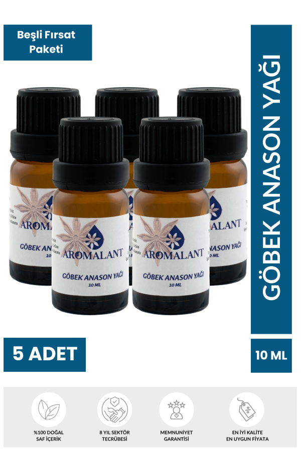 5li Göbek Anason Yağı Hazır Karışım 10ML x 5