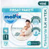 Molfix Premium Bebek Bezi Fırsat Paketi 1 Beden 2-5 Kg 72 Adet