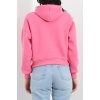 Kapşonlu Crop Sweat Pembe