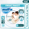 Molfix Premium Bebek Bezi Fırsat Paketi 2 Beden 3-6 Kg 70 Adet